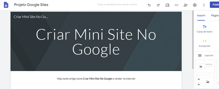 Mini Sites: Aprenda a Criar Mini Sites Google Grátis [Passo a Passo]